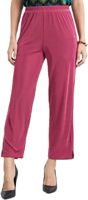 Jostar Women's Elastic Waist Pants – Pull On Non Iron Stretch Ankle Length Basic Trouser