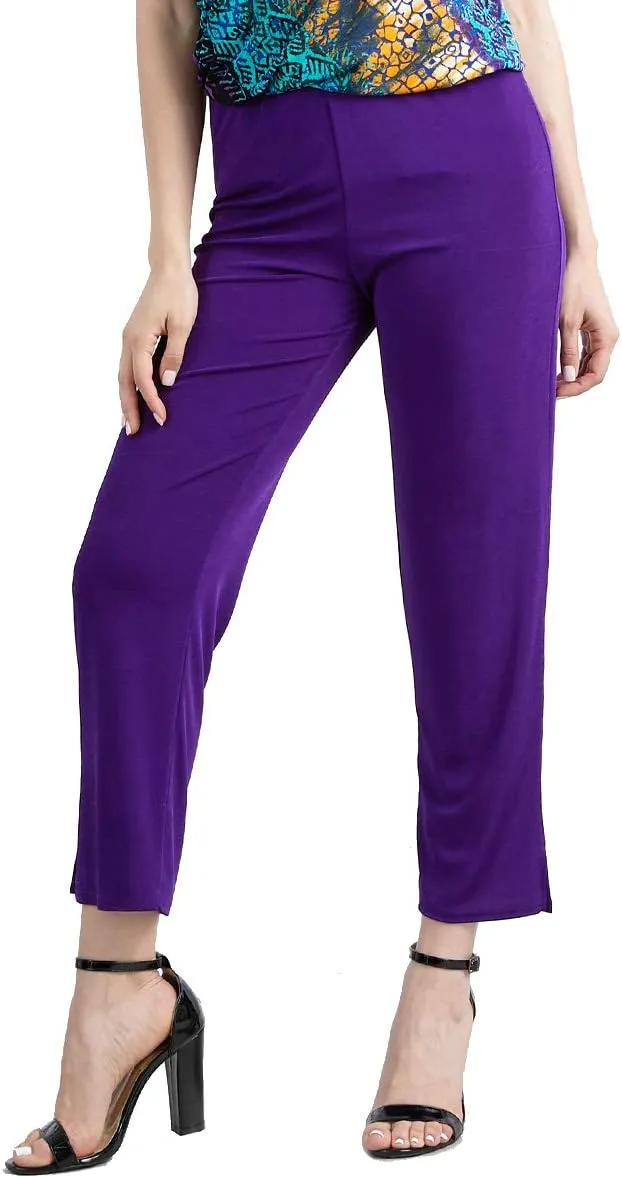 Jostar Women's Elastic Waist Pants – Pull On Stretch Ankle Length Basic Trouser