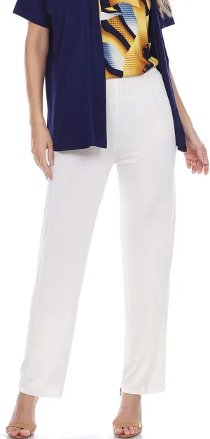 Jostar Women's Elastic Waist Pants – Pull On Stretch Basic Soft Casual Trouser