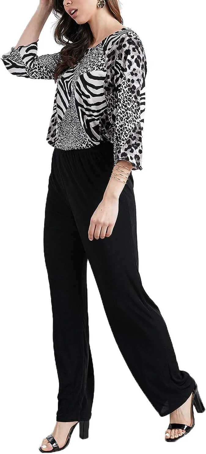 Jostar Women's Elastic Waist Pants – Pull On Stretch Basic Soft Casual Trouser