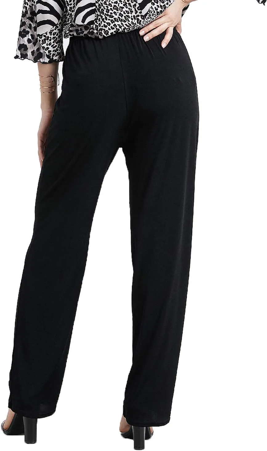 Jostar Women's Elastic Waist Pants – Pull On Stretch Basic Soft Casual Trouser