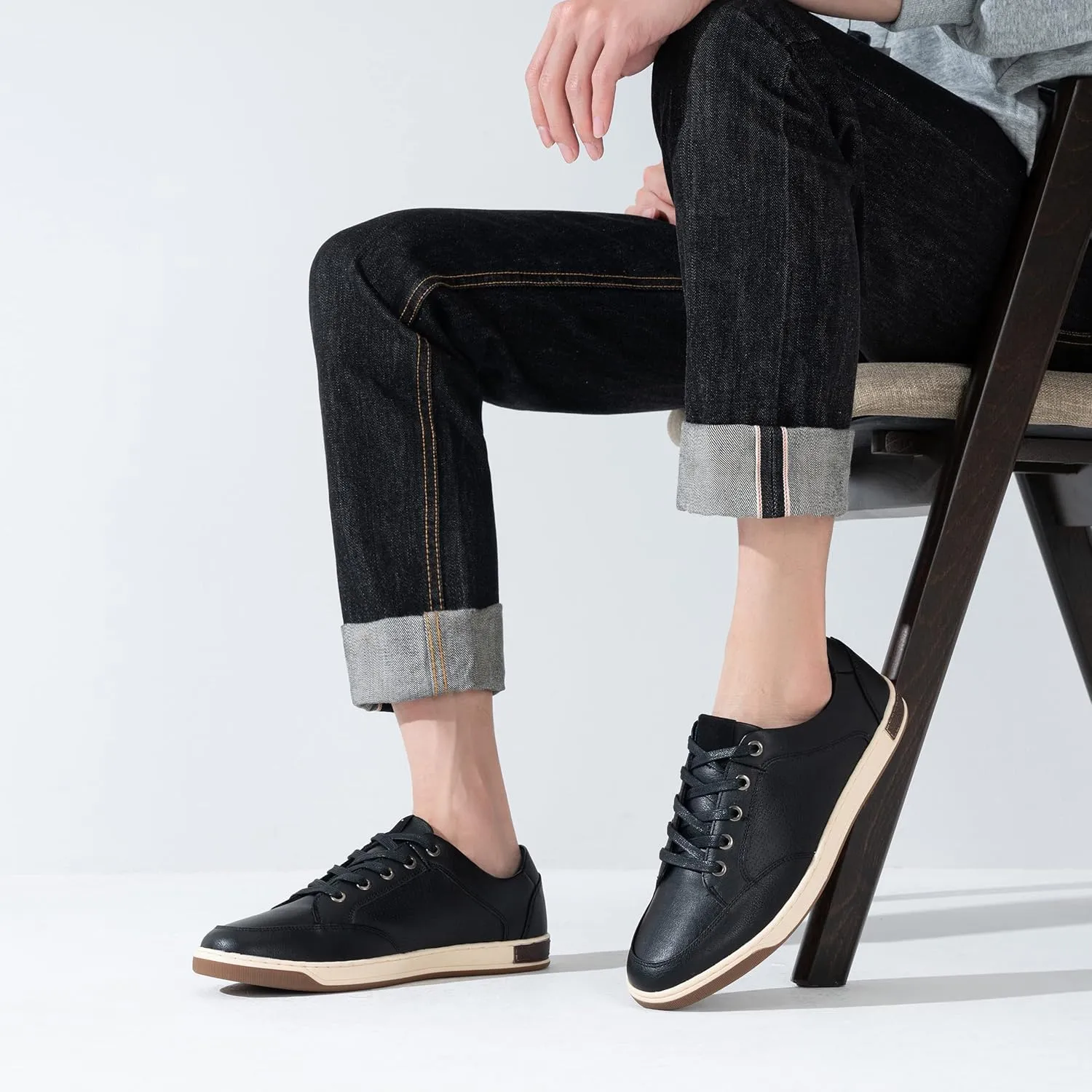 Jousen Men's Fashion Sneakers Classic Retro Casual Shoes for Men Breathable Business Dress Sneaker