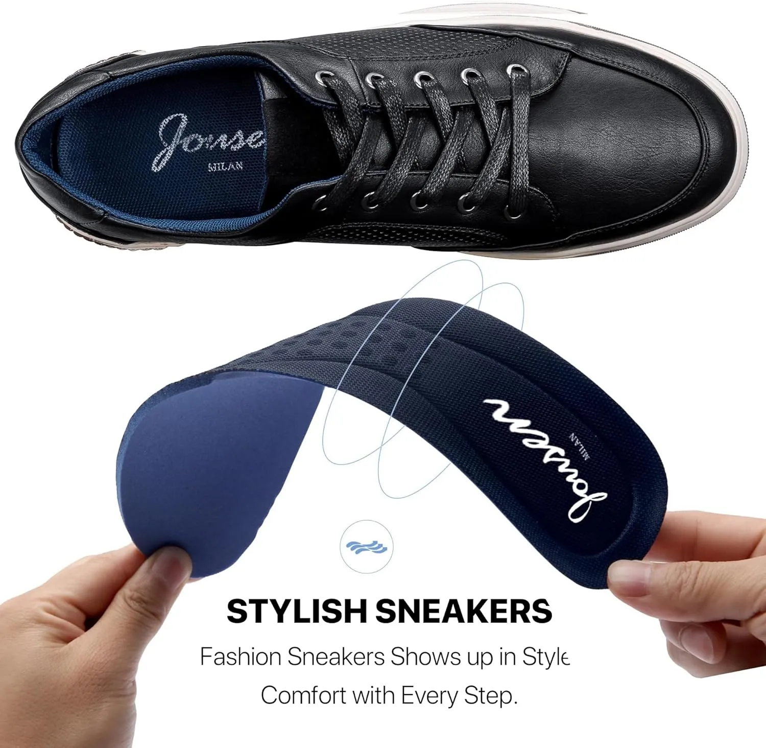 Jousen Men's Fashion Sneakers Classic Retro Casual Shoes for Men Breathable Business Dress Sneaker