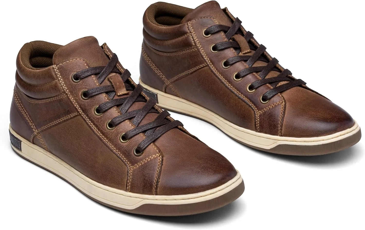Jousen Men's Leather Fashion Sneakers