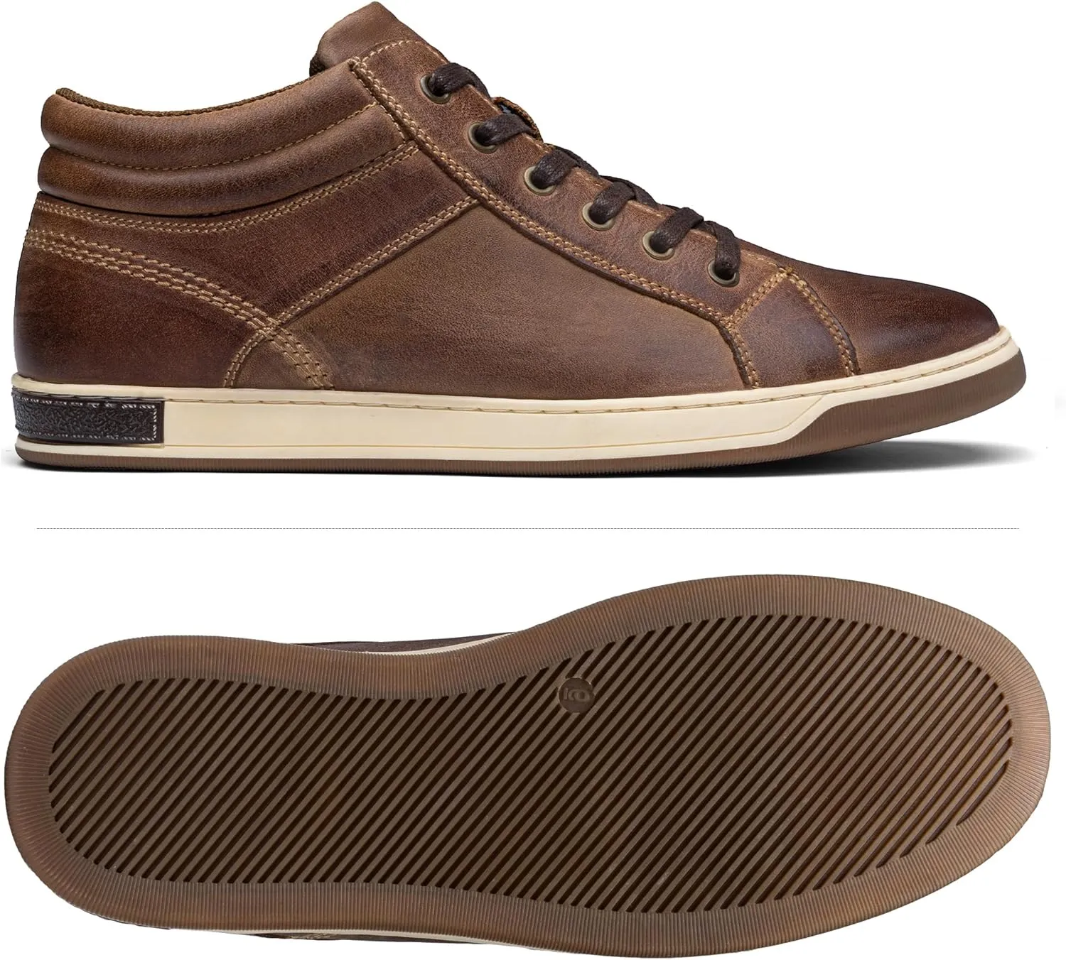 Jousen Men's Leather Fashion Sneakers