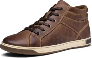 Jousen Men's Leather Fashion Sneakers