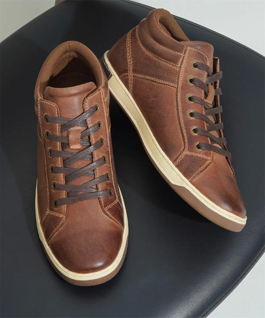 Jousen Men's Leather Fashion Sneakers