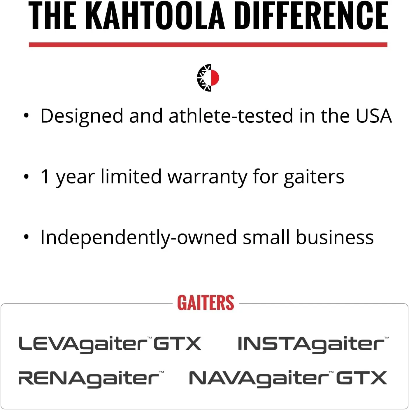 Kahtoola INSTAgaiter Low Gaiters for Hiking, Trail Running, Mountaineering, Hunting, Rocky Terrain, Mud, Snow & Ice