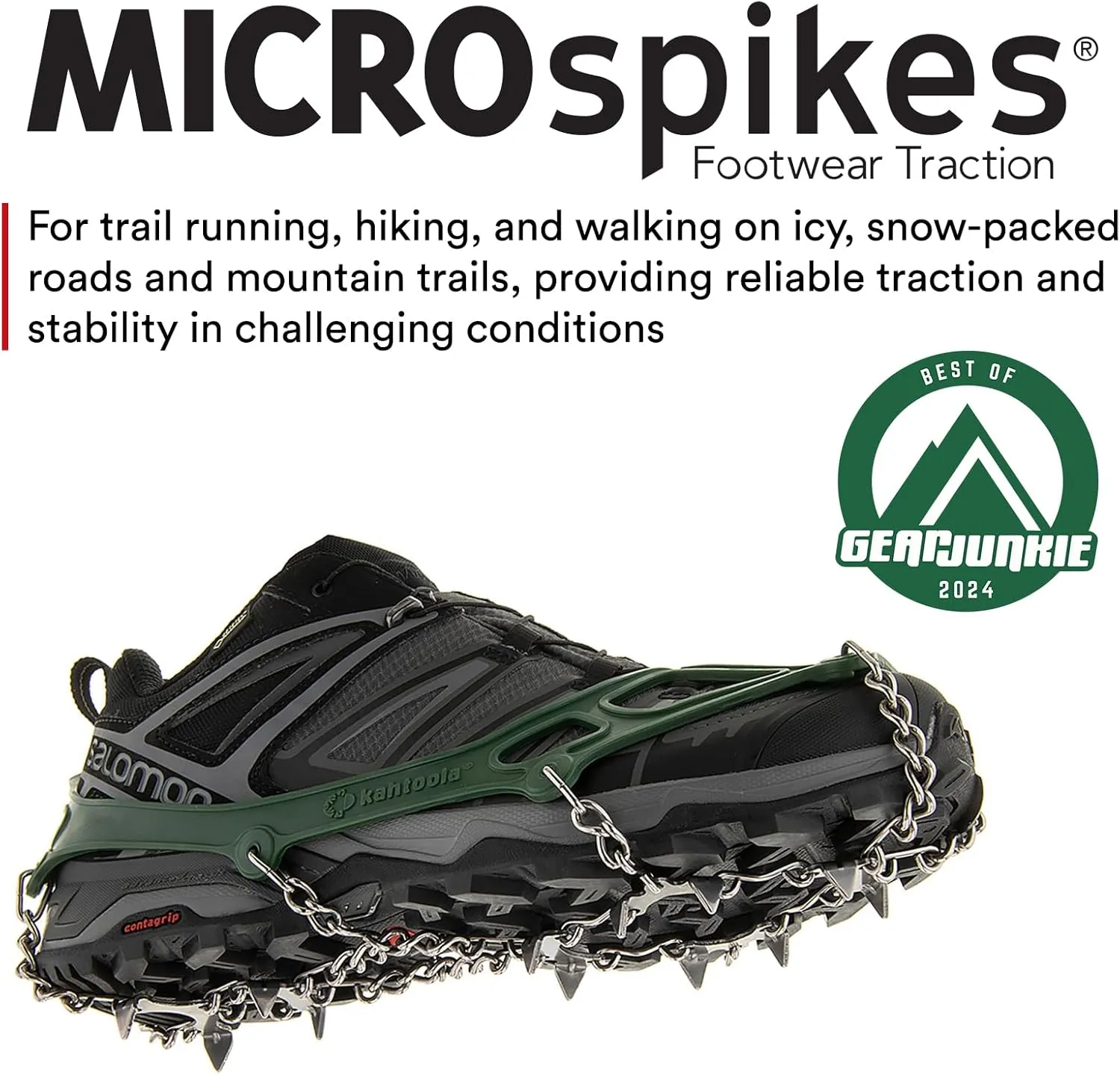 Kahtoola MICROspikes Footwear Traction for Winter Trail Hiking & Ice Mountaineering
