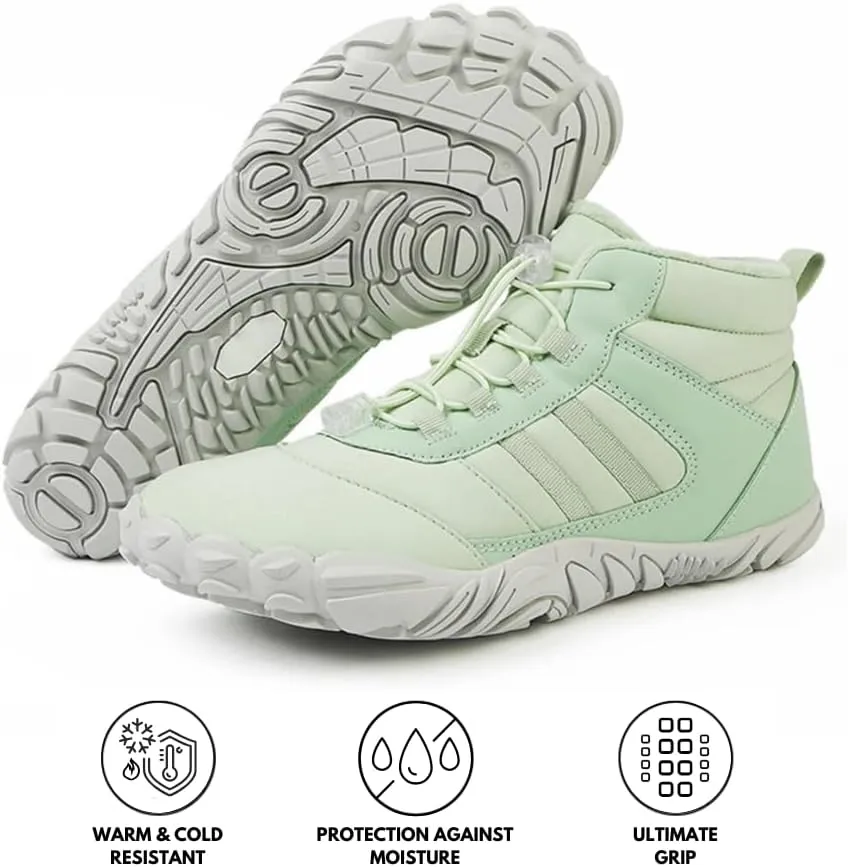 kasdava Pro Winter Cold Comfort Barefoot Boots Non-Slip Water Resistant Shoes Zero Drop Sole, Wide Toe Box, Hiking Running Boot Unisex