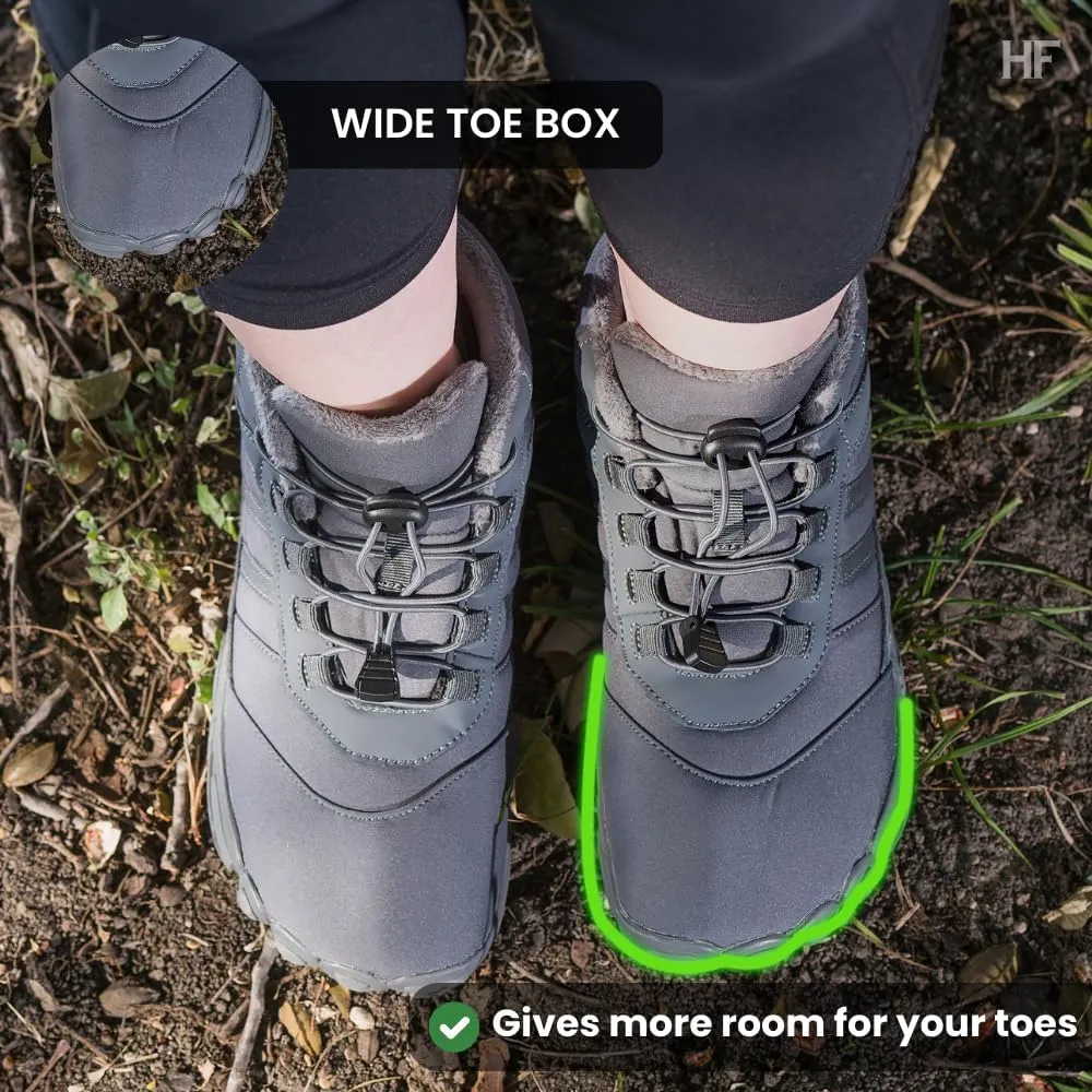 kasdava Pro Winter Cold Comfort Barefoot Boots Non-Slip Water Resistant Shoes Zero Drop Sole, Wide Toe Box, Hiking Running Boot Unisex