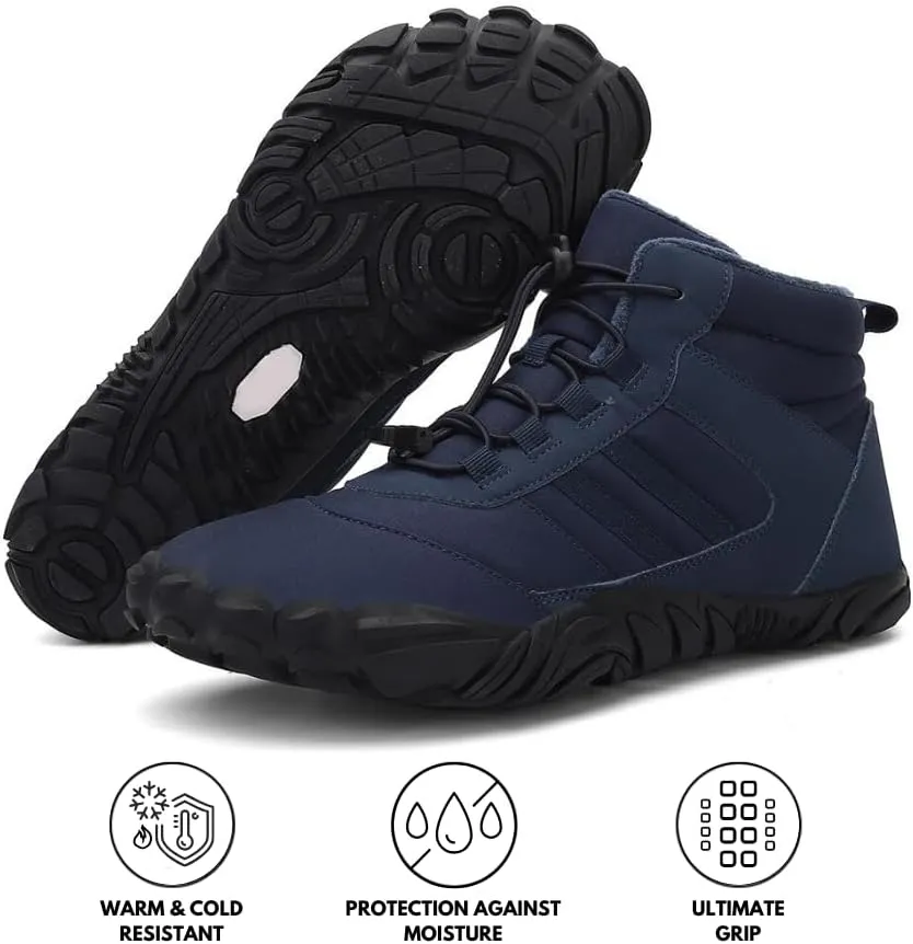 kasdava Pro Winter Cold Comfort Barefoot Boots Non-Slip Water Resistant Shoes Zero Drop Sole, Wide Toe Box, Hiking Running Boot Unisex