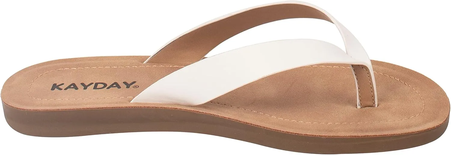 KAYDAY Womens Flip Flop Sandals Basic Thongs Flats EARL