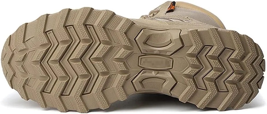 KEHAIOO Men Waterproof Hiking Shoes, Breathable Leather Trekking Boots, Non-Slip Cushioning Outdoor Sport Shoes