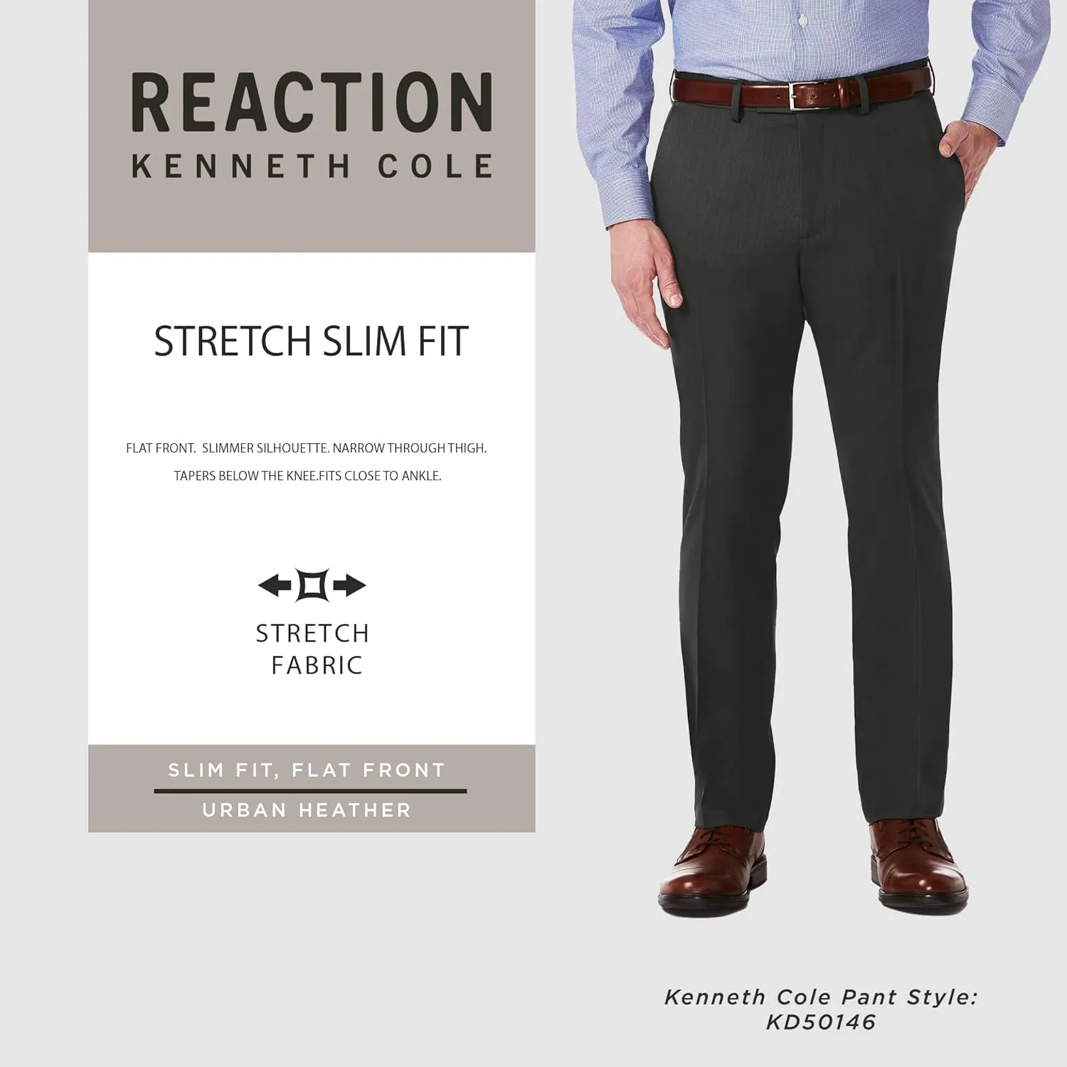 Kenneth Cole REACTION Men's Slim Fit Heather Dress Pant