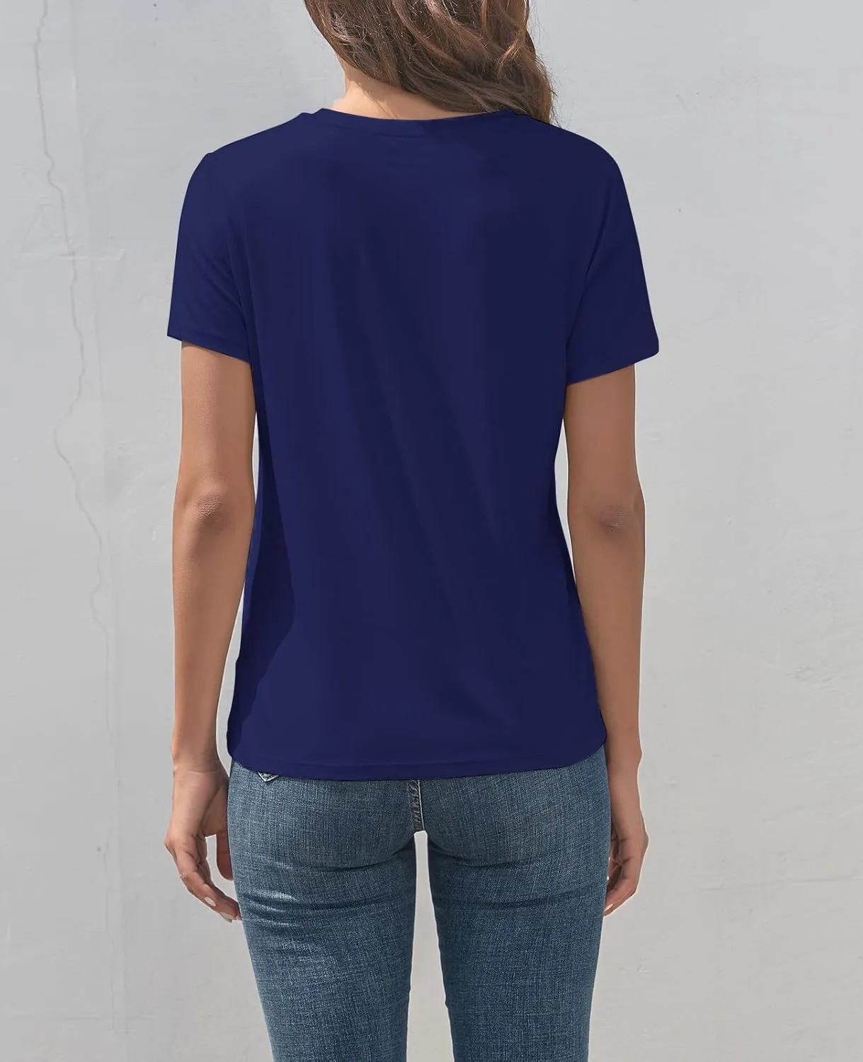 KevaMolly Basic T Shirts for Women UPF 50  Short Sleeve Casual Summer Tops Trendy Solid Loose Fit Tshirt