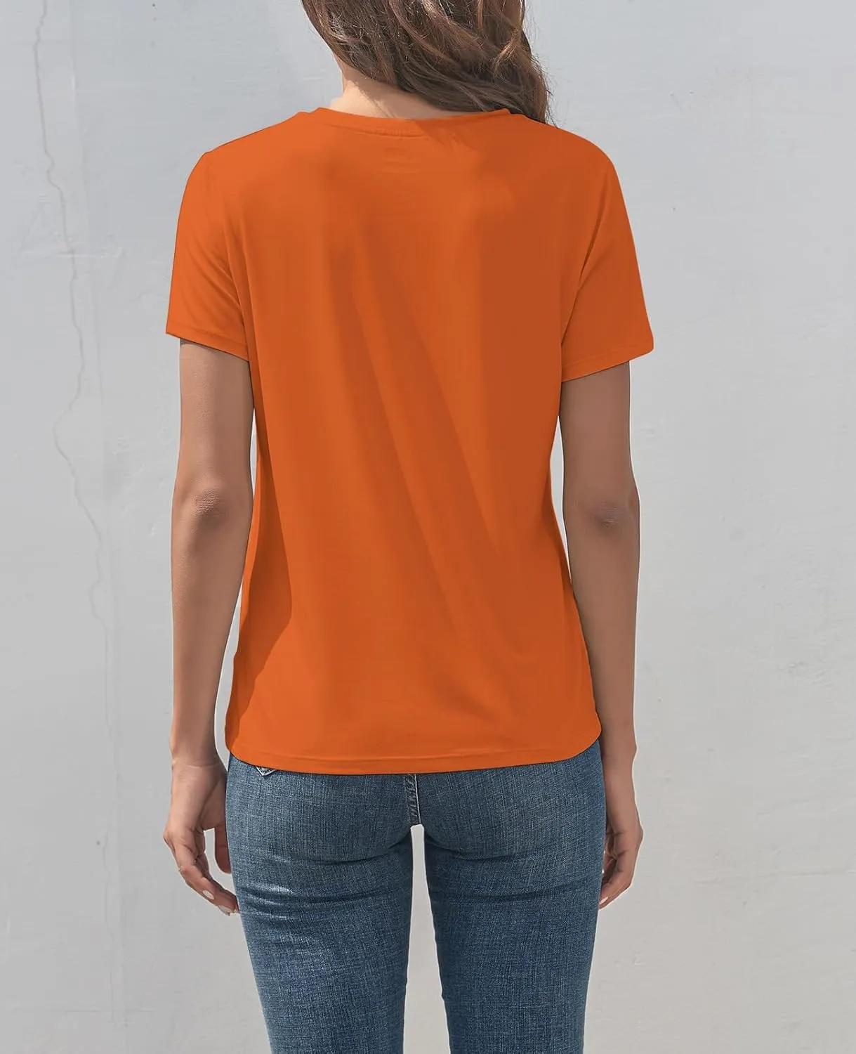 KevaMolly Basic T Shirts for Women UPF 50  Short Sleeve Casual Summer Tops Trendy Solid Loose Fit Tshirt