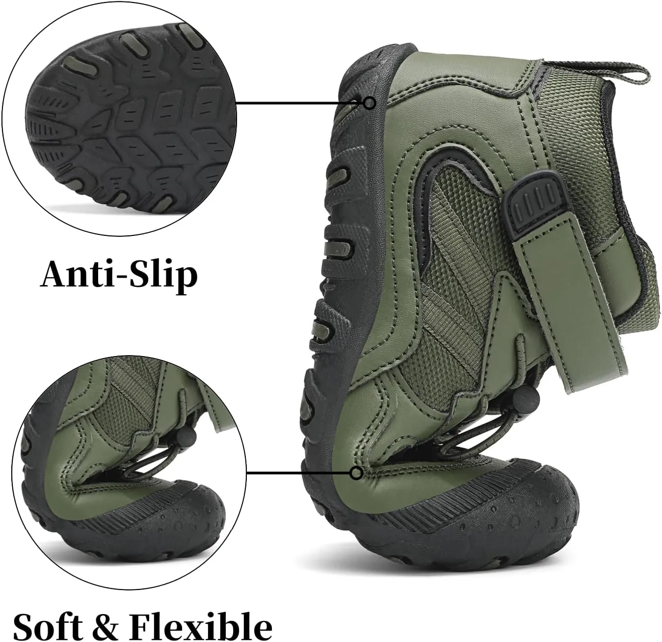 Kids Hiking Boots Boys Girls Outdoor Ankle Boots Anti Collision Hiking Shoes for Toddler/Little Kid/Big Kid