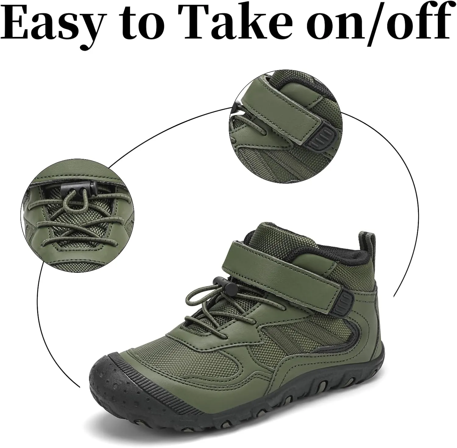Kids Hiking Boots Boys Girls Outdoor Ankle Boots Anti Collision Hiking Shoes for Toddler/Little Kid/Big Kid