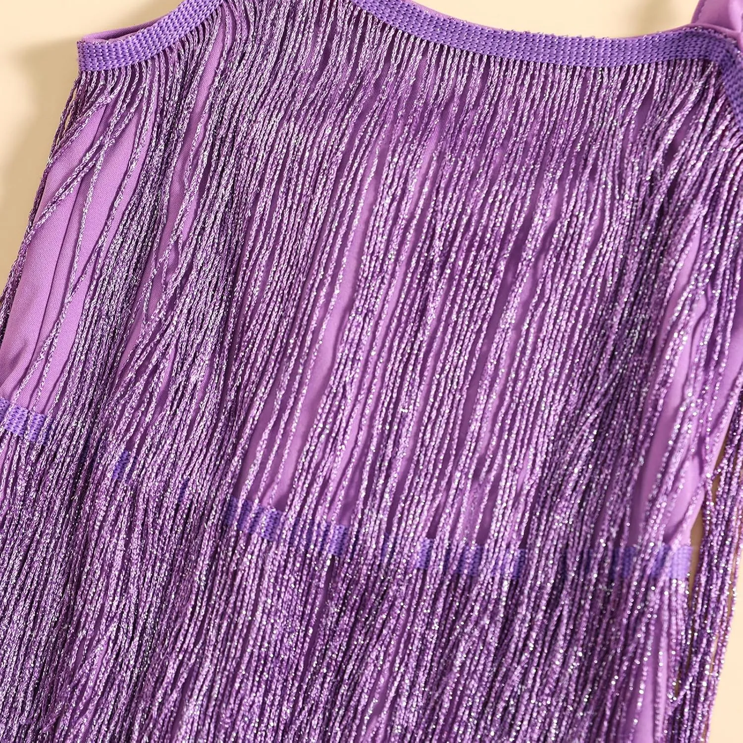Kids Sequin Fringe Dress Sparkling Tassel Sleeveless Dress Little Girls Dance Wear Party Latin Dance Dress 1-10T