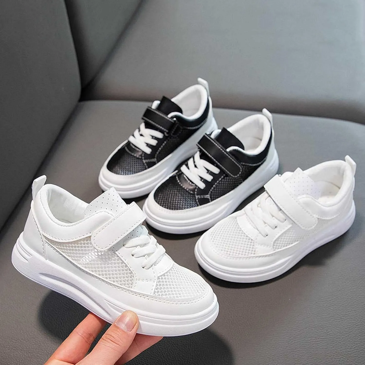 Kids' Simple Strap Sneakers Toddler Casual Athletic Shoes for Boys and Girls Durable and Comfortable Fit for Toddlers