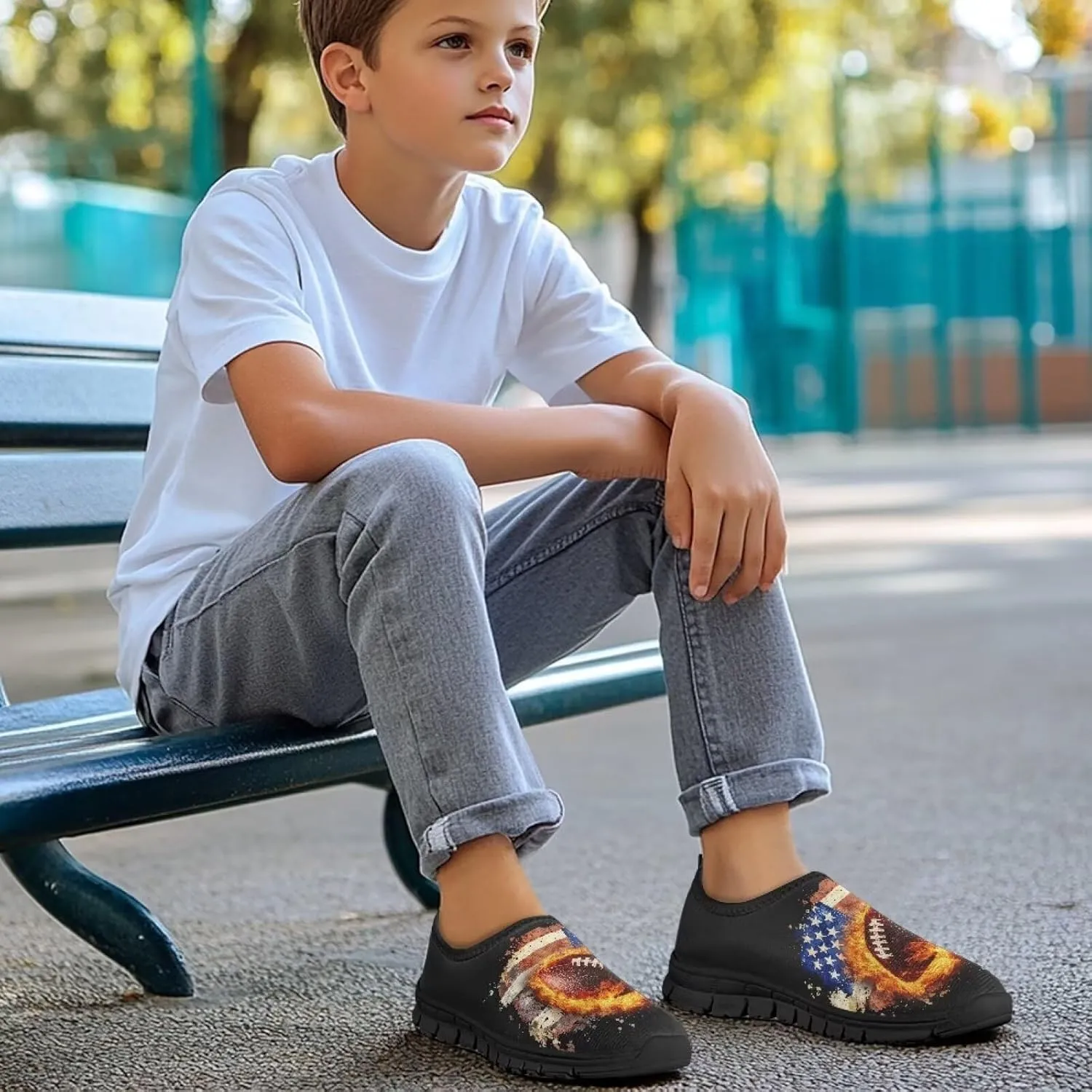 Kids Slip On Shoes Casual Shoes Sport Themed Tennis Shoes for Girls