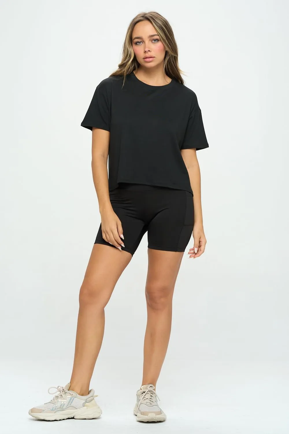 KNIT RIOT Women’s Crop Top – Short Sleeve Soft Boxy Crewneck Casual Active Workout Yoga Running Cropped Tee T Shirts