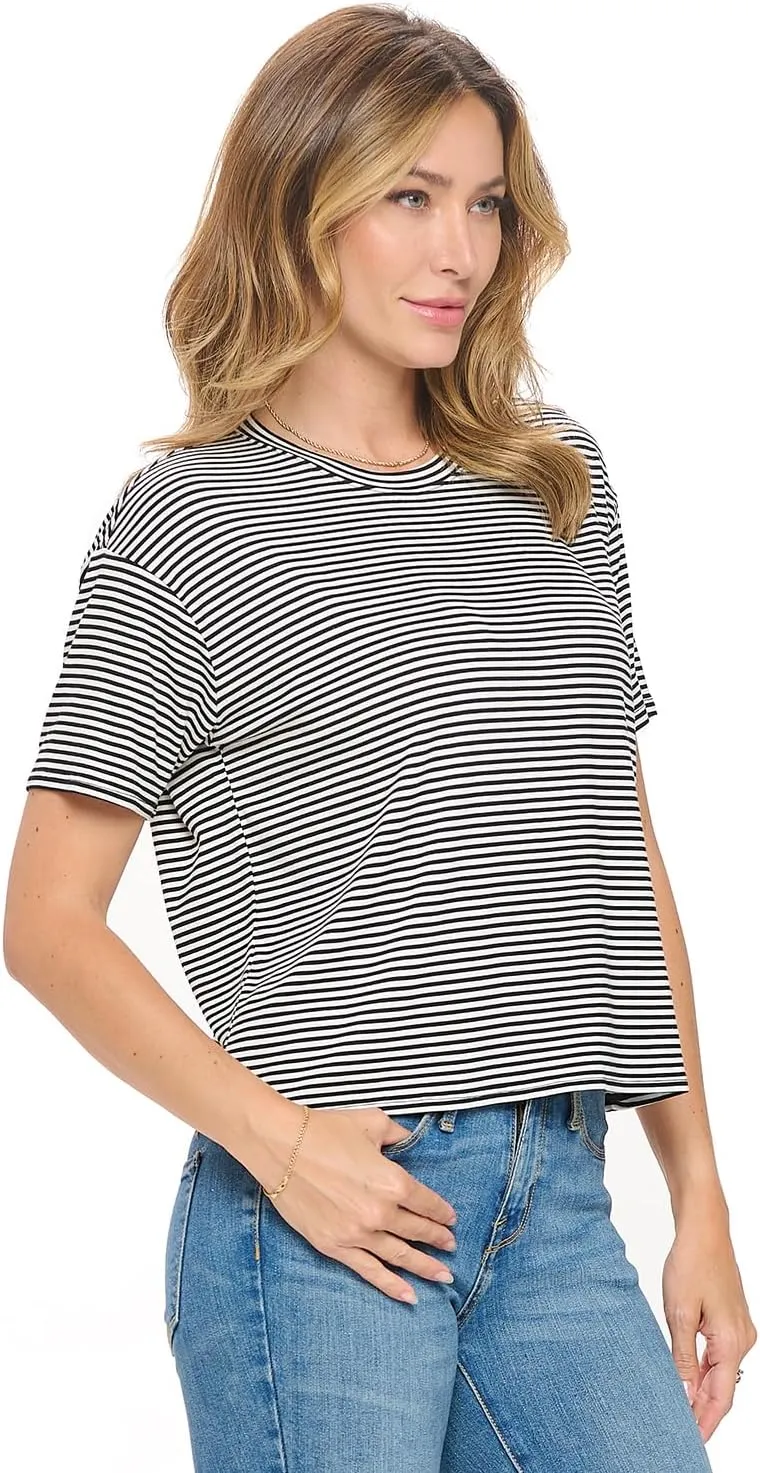 KNIT RIOT Women’s Crop Top – Short Sleeve Soft Boxy Crewneck Casual Active Workout Yoga Running Cropped Tee T Shirts