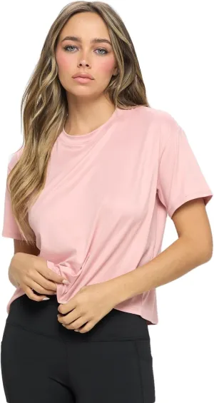 KNIT RIOT Women’s Crop Top – Short Sleeve Soft Boxy Crewneck Casual Active Workout Yoga Running Cropped Tee T Shirts