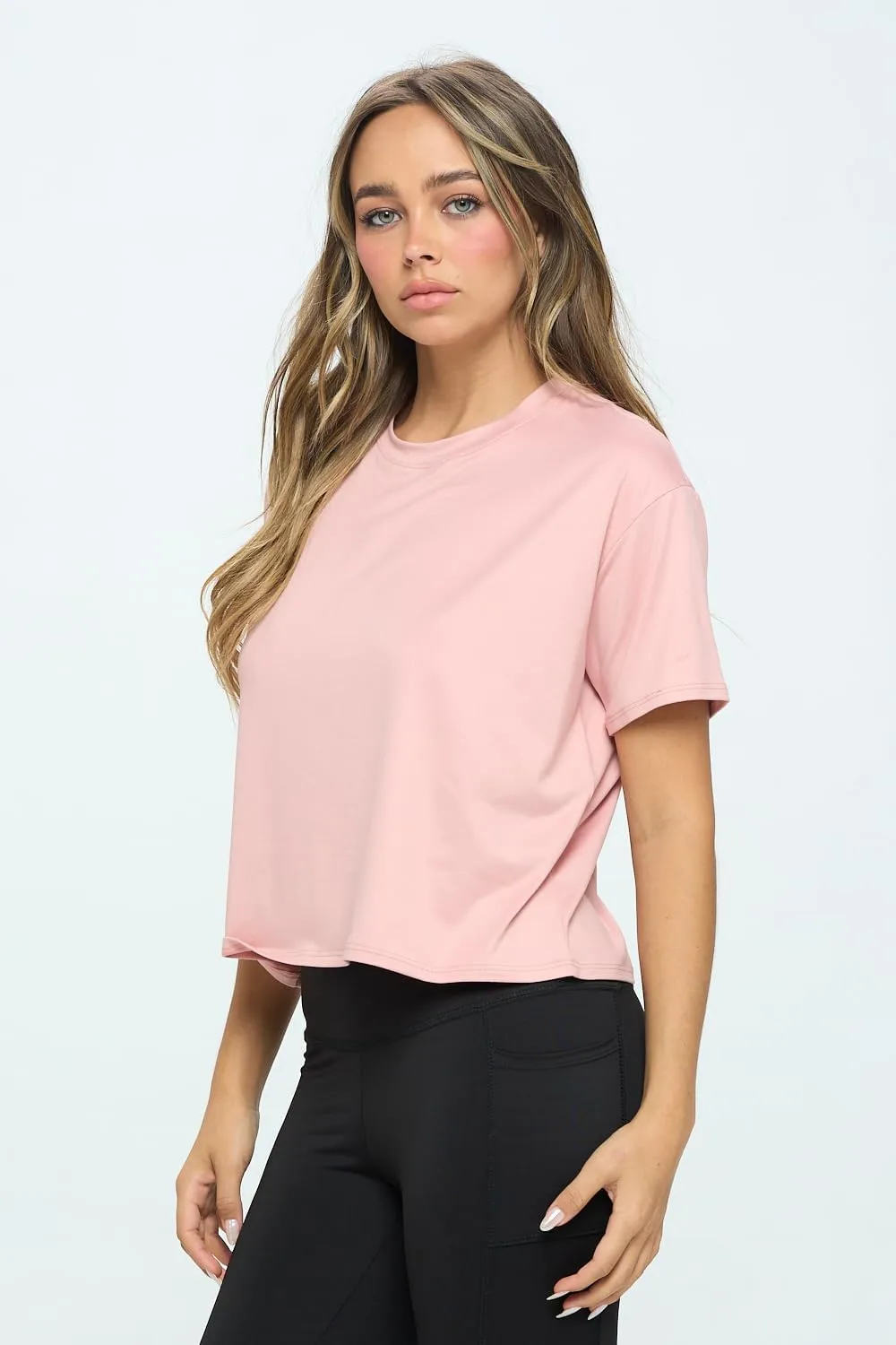 KNIT RIOT Women’s Crop Top – Short Sleeve Soft Boxy Crewneck Casual Active Workout Yoga Running Cropped Tee T Shirts