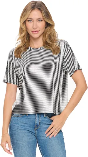 KNIT RIOT Women’s Crop Top – Short Sleeve Soft Boxy Crewneck Casual Active Workout Yoga Running Cropped Tee T Shirts