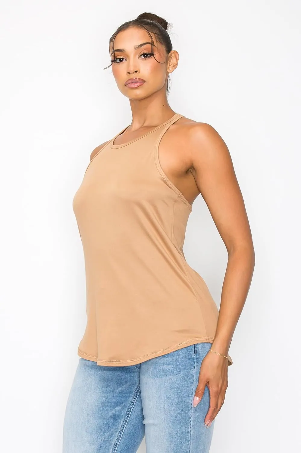 KNIT RIOT Women’s Sleeveless Tank Top – Strappy Y Back Soft Casual Yoga Active Athletic Gym Workout Running T Shirts