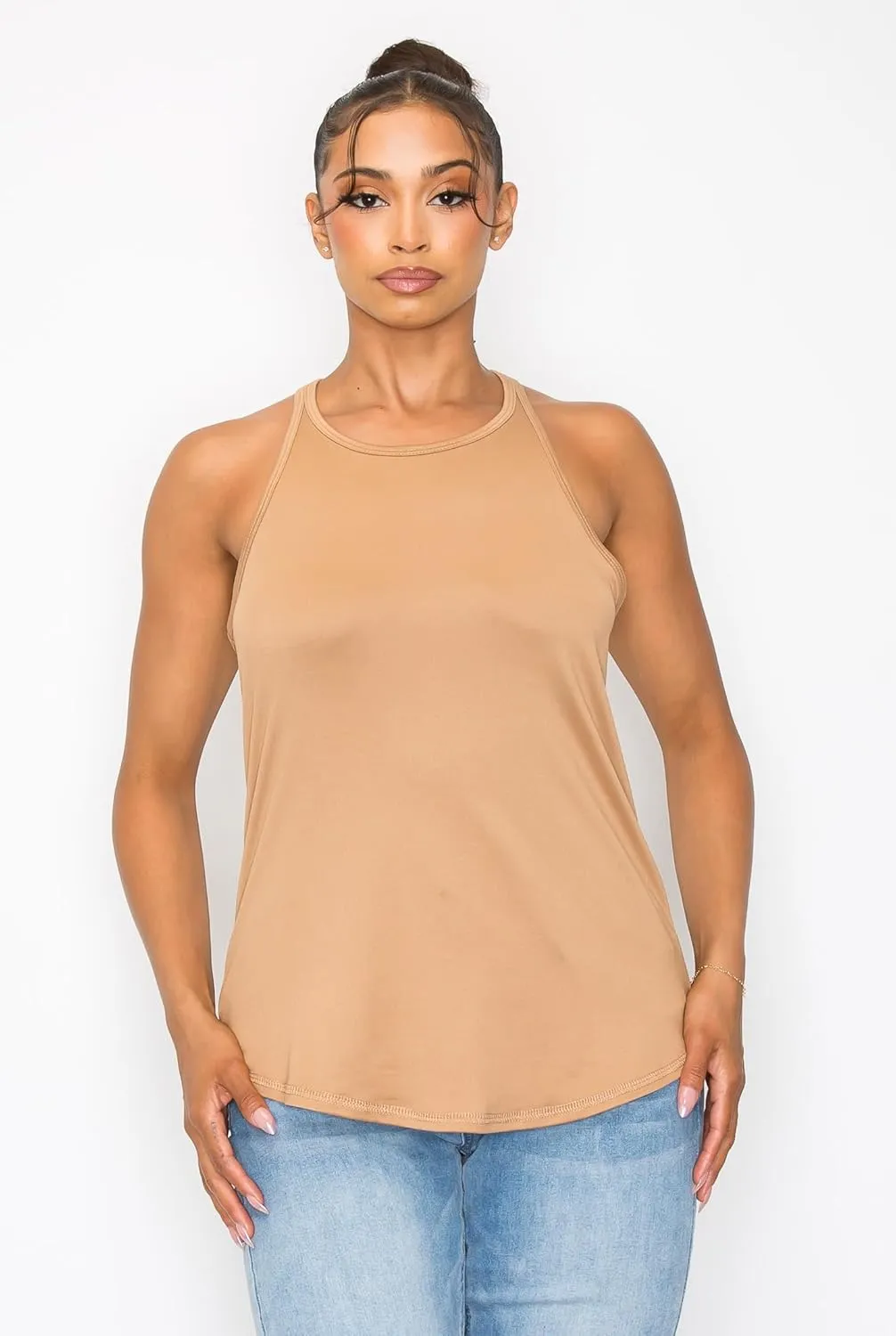 KNIT RIOT Women’s Sleeveless Tank Top – Strappy Y Back Soft Casual Yoga Active Athletic Gym Workout Running T Shirts