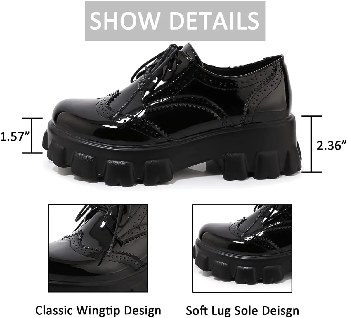 KOKOMOMO Womens Platform Oxford Shoes Chunky Platform Loafers Goth Buckle Shoes