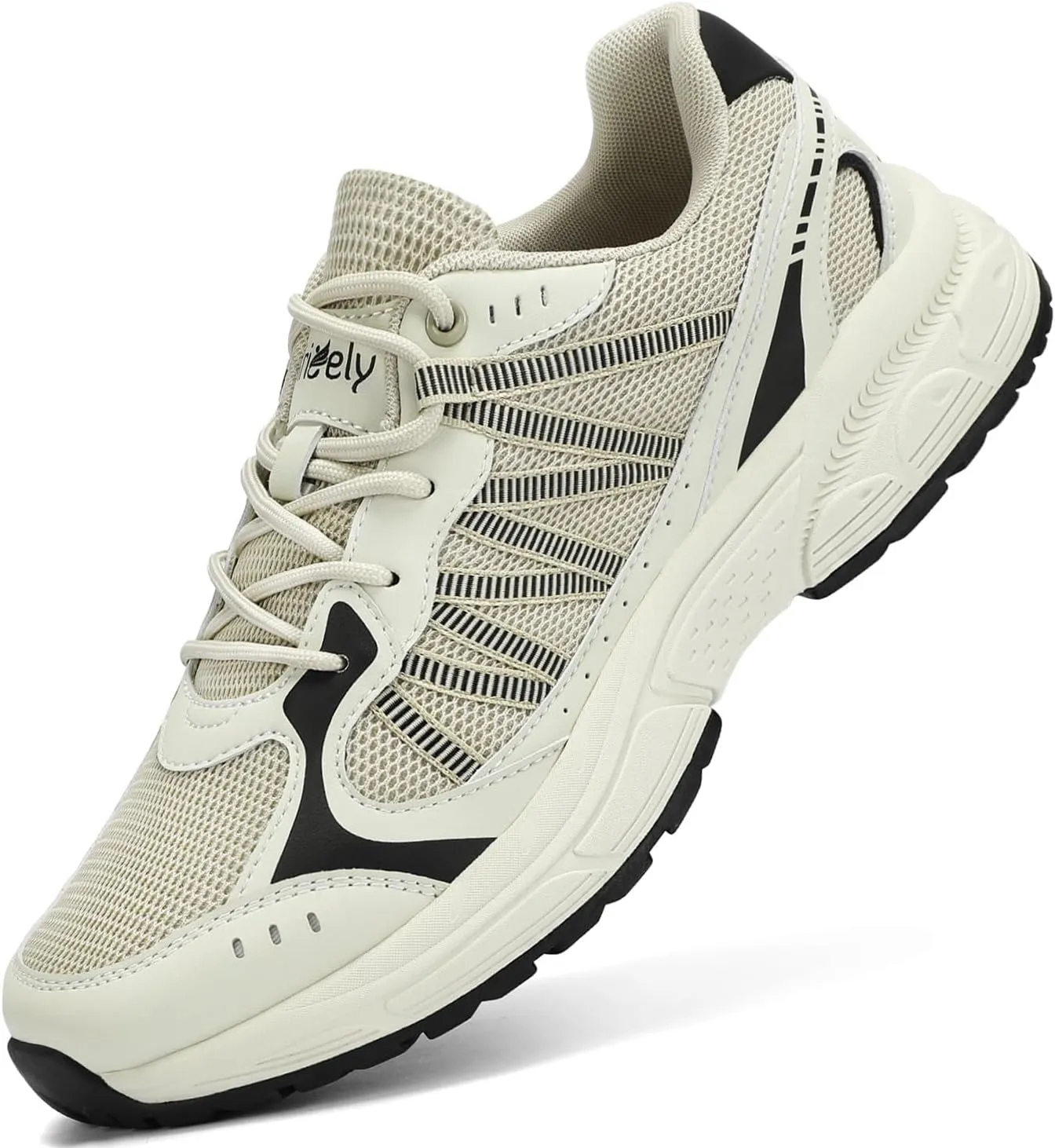 Kricely Men's Walking Shoes Breathable Tennis Running Shoes Lace Up Non Slip Sneakers Athletic Gym Sports Shoes for Men