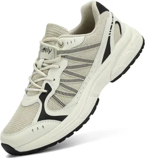 Kricely Men's Walking Shoes Breathable Tennis Running Shoes Lace Up Non Slip Sneakers Athletic Gym Sports Shoes for Men