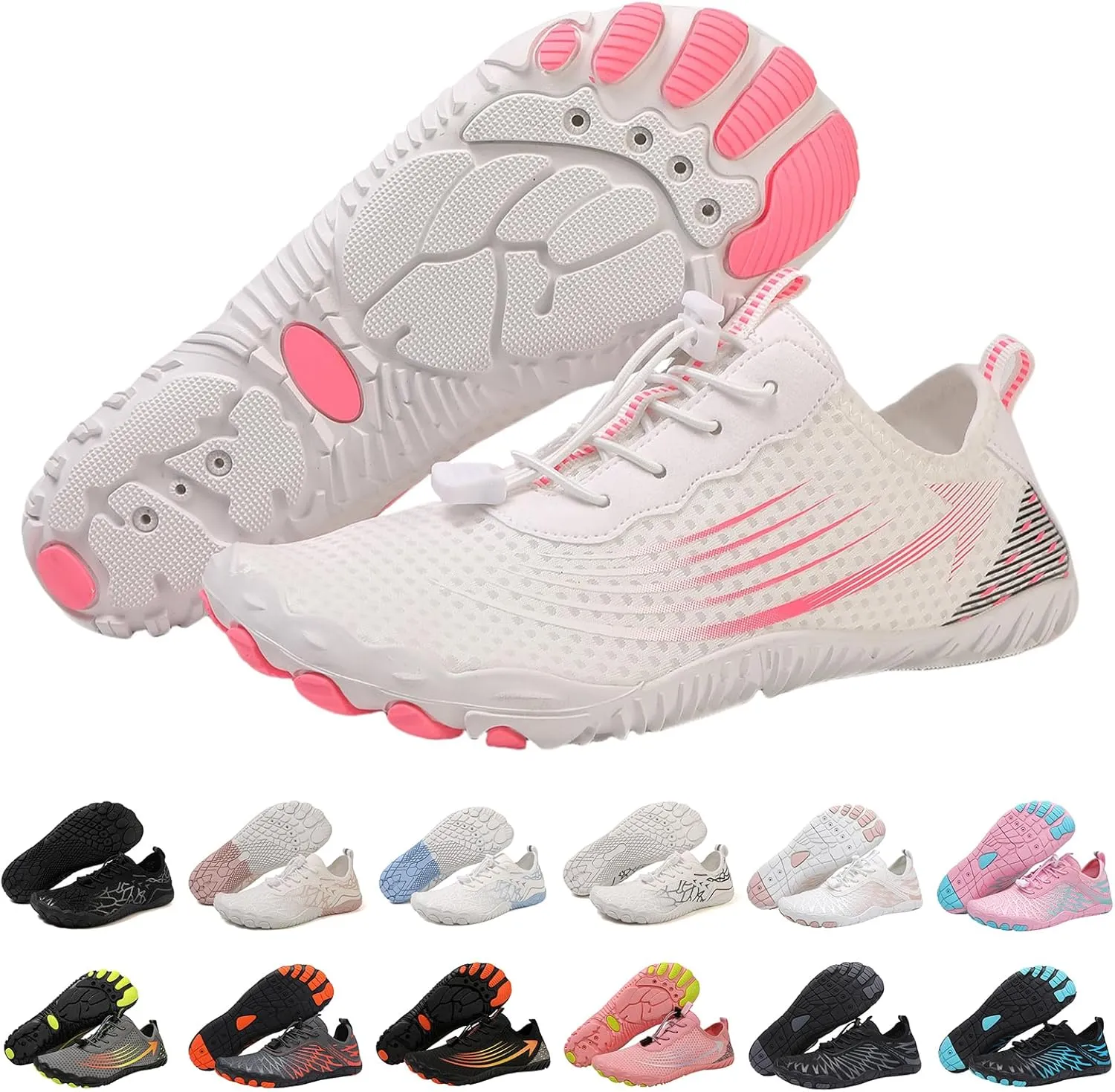 Kubbon Hike Barefoot Footwear Womens Breathable & Non-Slip Athletic Footwear Wide Toe Water Shoes Barefoot Hiking Shoes Unisex