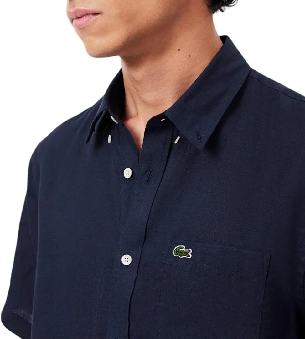 Lacoste Men's Regular Fit Linen Casual Button Down
