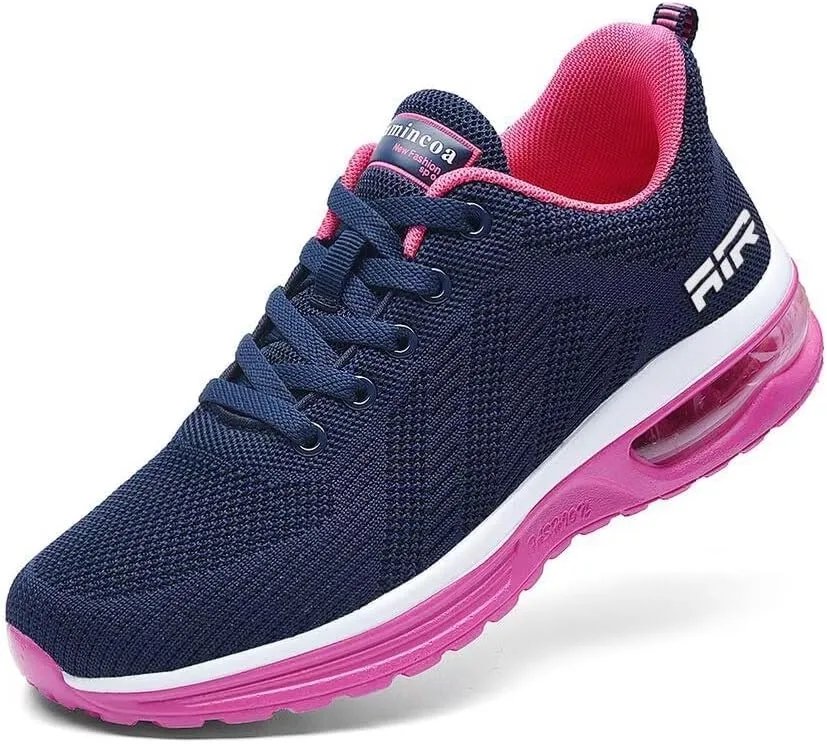 Lamincoa Womens Walking Shoes Lightweight Running Shoes Women’s Tennis Shoes Non Slip Air Shoes Breathable Mesh Air Cushion Sneakers for Gym Workout Sports