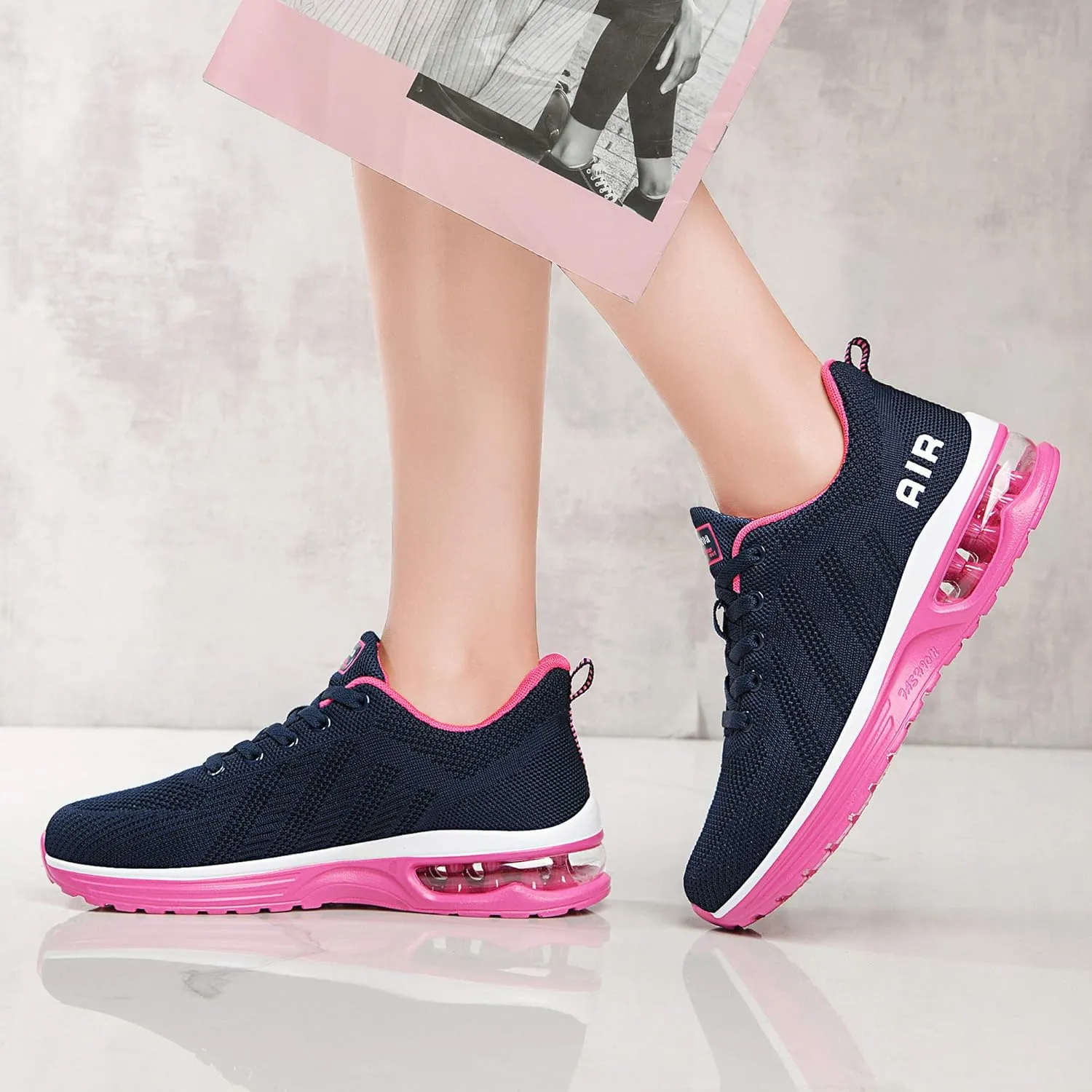 Lamincoa Womens Walking Shoes Lightweight Running Shoes Women’s Tennis Shoes Non Slip Air Shoes Breathable Mesh Air Cushion Sneakers for Gym Workout Sports