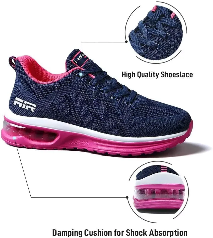 Lamincoa Womens Walking Shoes Lightweight Running Shoes Women’s Tennis Shoes Non Slip Air Shoes Breathable Mesh Air Cushion Sneakers for Gym Workout Sports