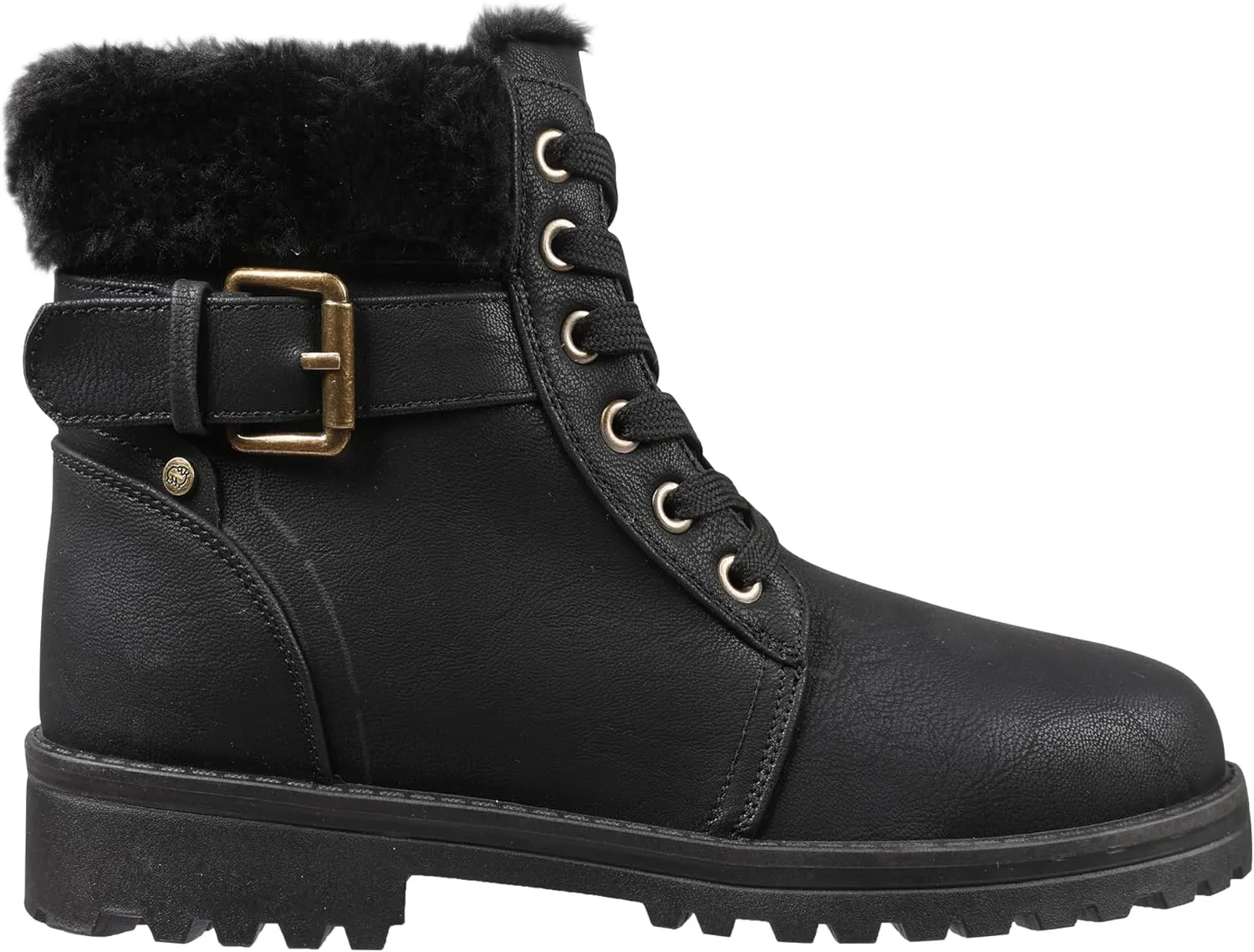 Lamo Women's Kit Lace-Up Boots - Stylish Boots with PU Upper, Faux Fur Collar, NeverWet Water and Stain Resistance,TPR Outsole - 7" Height with Medial Side Zipper and Premium Faux Fur Lining