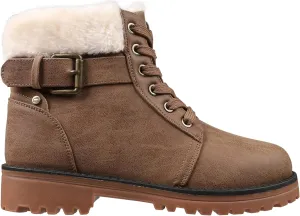 Lamo Women's Kit Lace-Up Boots - Stylish Boots with PU Upper, Faux Fur Collar, NeverWet Water and Stain Resistance,TPR Outsole - 7" Height with Medial Side Zipper and Premium Faux Fur Lining