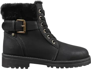 Lamo Women's Kit Lace-Up Boots - Stylish Boots with PU Upper, Faux Fur Collar, NeverWet Water and Stain Resistance,TPR Outsole - 7" Height with Medial Side Zipper and Premium Faux Fur Lining