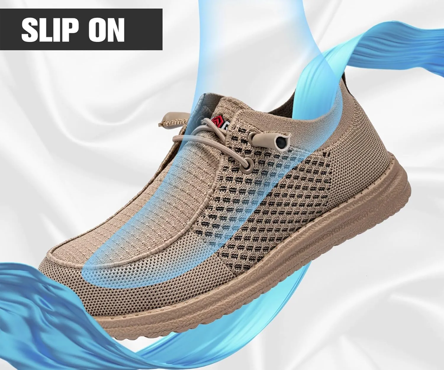 LARNMERN Slip On Steel Toe Shoes Men Lightweight Comfortable Lounging Walking Sneakers Steel Toe Loafers
