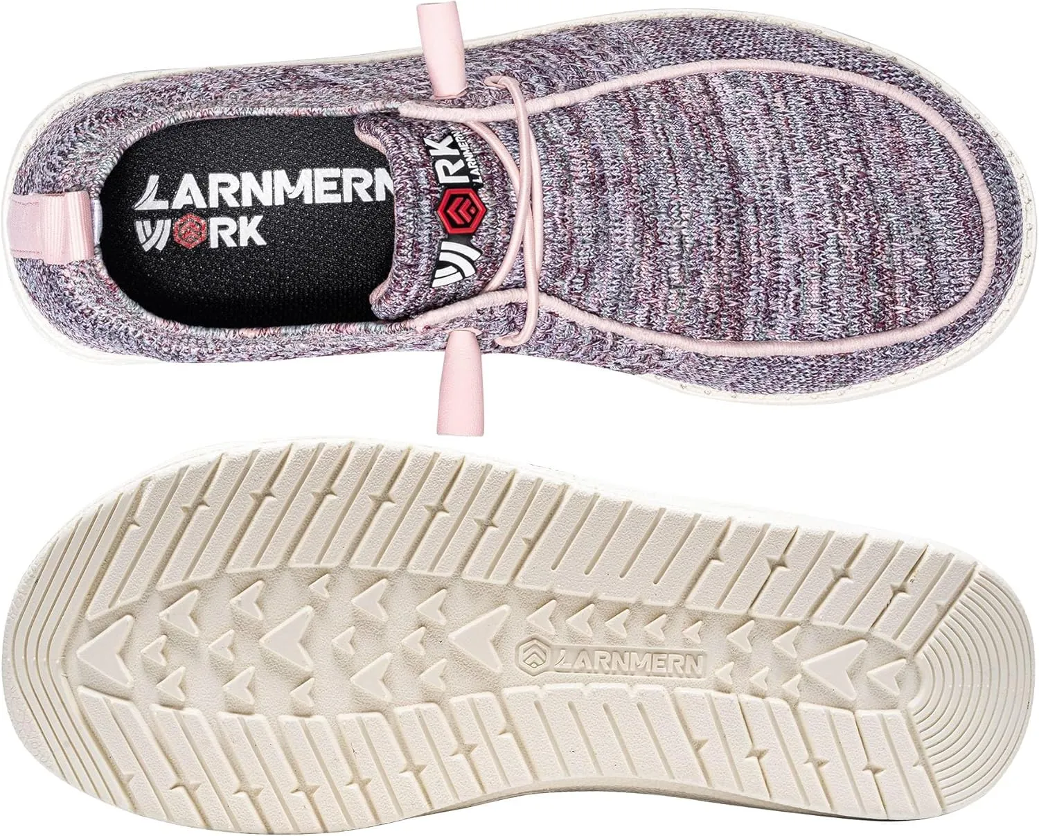 LARNMERN Steel Toe Loafers Women Lightweight Comfortable Slip On Walking Casual Flats Sneakers Work Safety Shoes