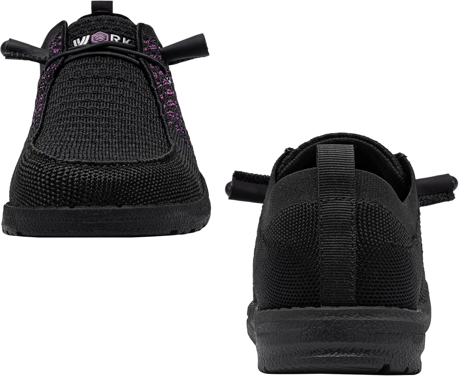 LARNMERN Steel Toe Loafers Women Lightweight Comfortable Slip On Walking Casual Flats Sneakers Work Safety Shoes