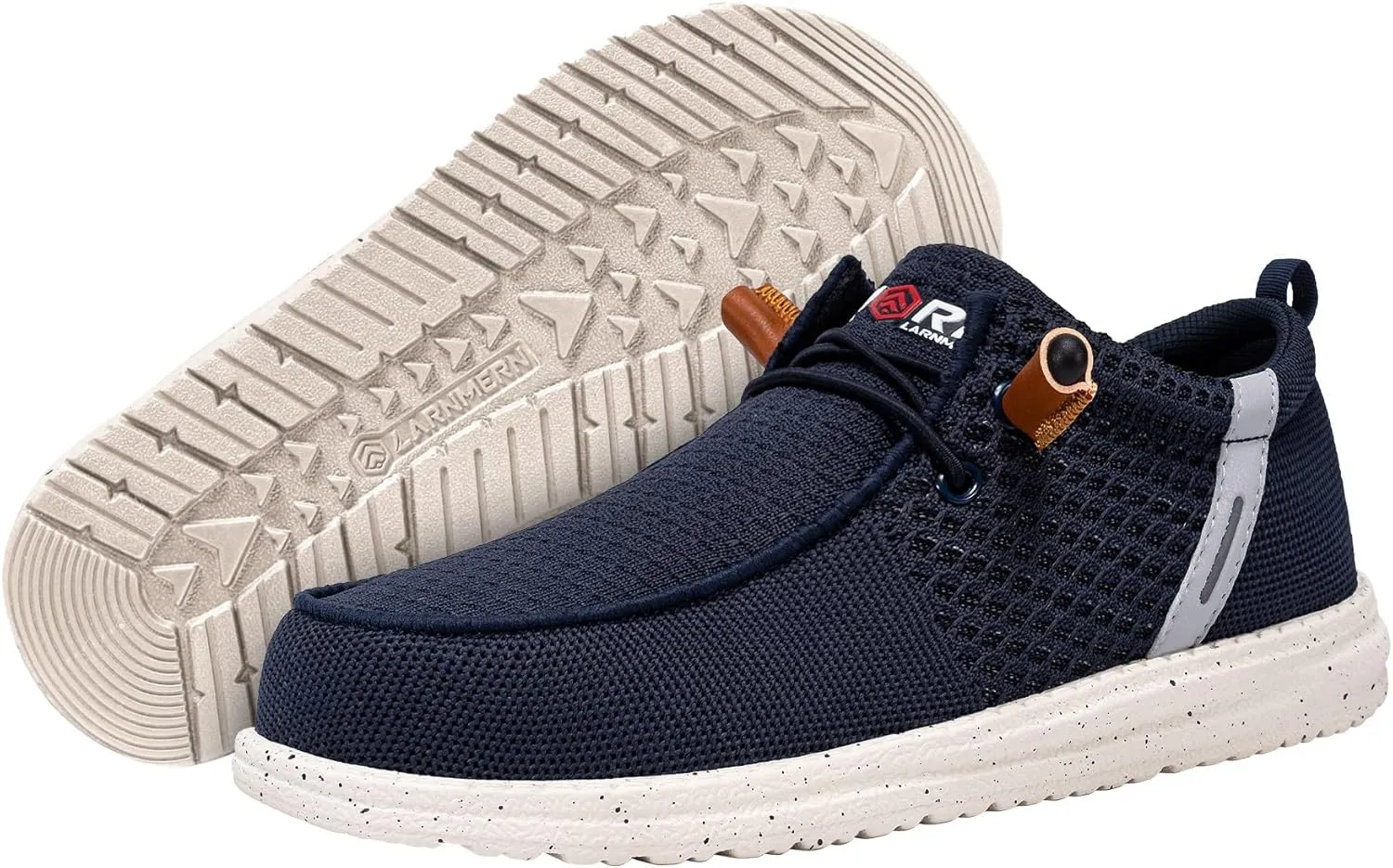 LARNMERN Steel Toe Loafers Women Lightweight Comfortable Slip On Walking Casual Flats Sneakers Work Safety Shoes