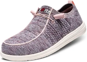 LARNMERN Steel Toe Loafers Women Lightweight Comfortable Slip On Walking Casual Flats Sneakers Work Safety Shoes