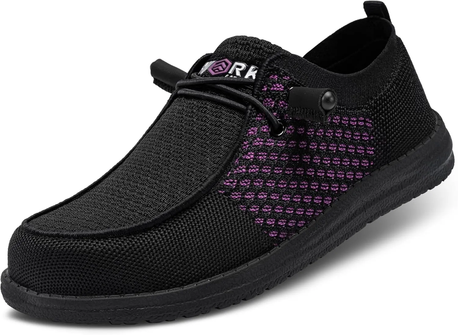 LARNMERN Steel Toe Loafers Women Lightweight Comfortable Slip On Walking Casual Flats Sneakers Work Safety Shoes